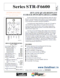 Datasheet STR-F6600 manufacturer Allegro